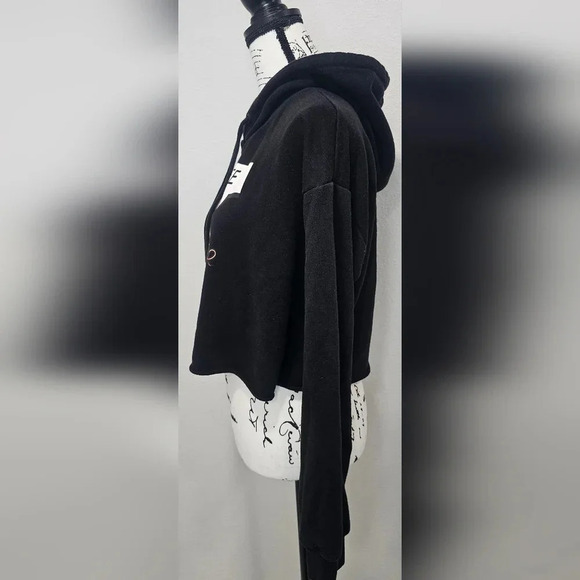 Forever 21 Women's Byee Byee Graphic Print Long Sleeve Crop Top Hoodie Large - Picture 2 of 10